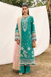 3-PC Unstitched Chikan Kari Embroidered Lawn By Qalamkar | DC-08 Elida